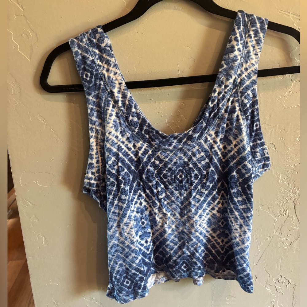 Navy Tie-Dye Sleeveless Tank Top